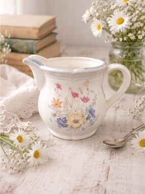 Vintage Floral Ceramic Creamer Made in Japan Cute Country creamer